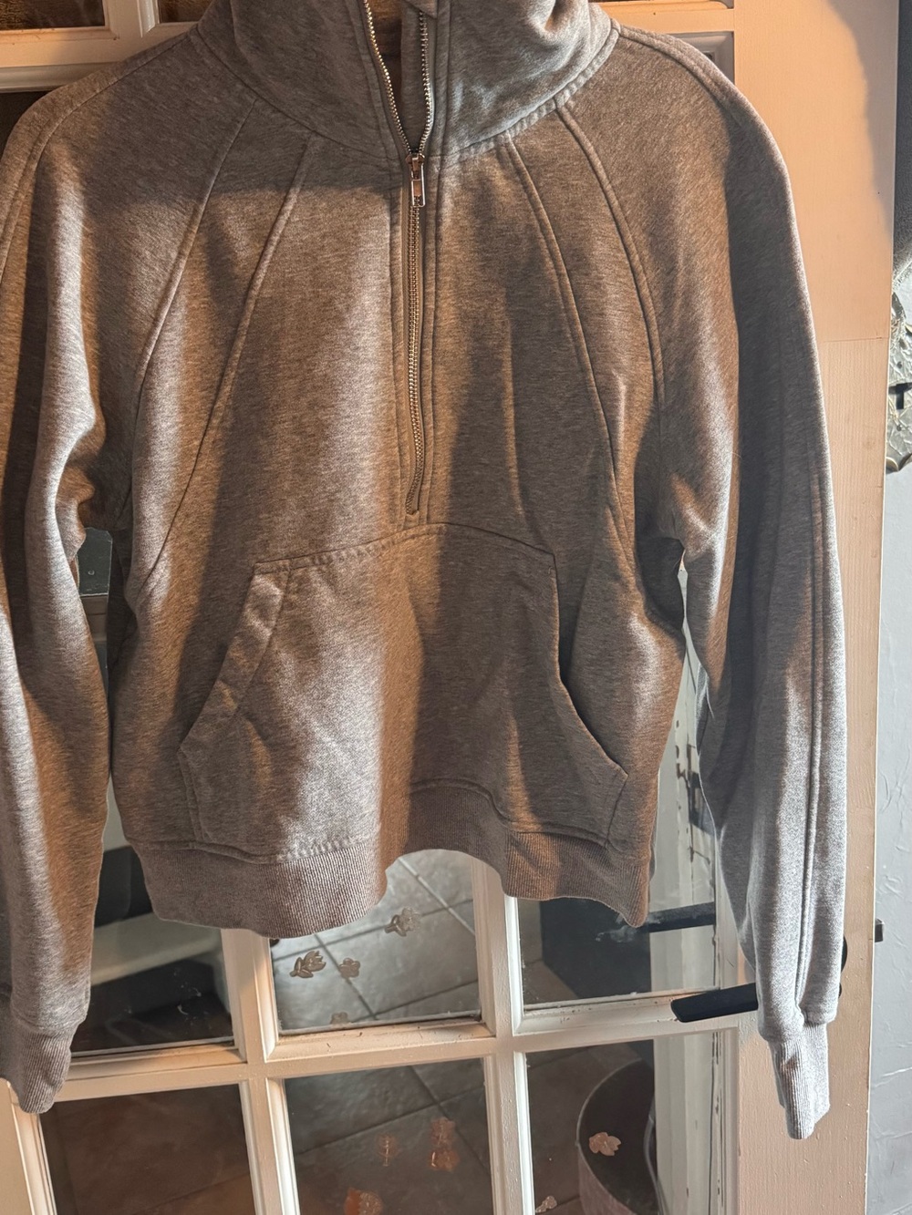 🩶 Heather Grey Fleece Quarter-Zip Pullover — Size Medium - Picture 5 of 5